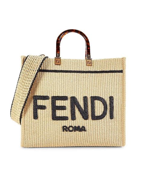 fendi raffia tote|fendi tote handbags.